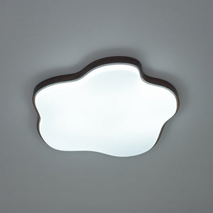Starfish Walnut Wood Grain Dimmable LED Flush Mount Light