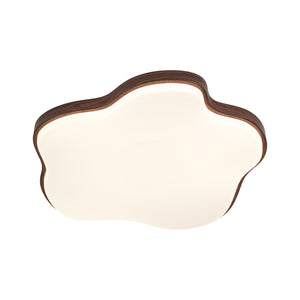 Starfish Walnut Wood Grain Dimmable LED Flush Mount Light