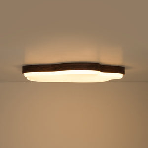 Starfish Walnut Wood Grain Dimmable LED Flush Mount Light
