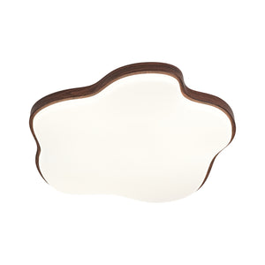 Starfish Walnut Wood Grain Dimmable LED Flush Mount Light
