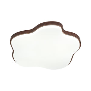Starfish Walnut Wood Grain Dimmable LED Flush Mount Light