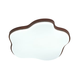 Starfish Walnut Wood Grain Dimmable LED Flush Mount Light