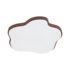 Starfish Walnut Wood Grain Dimmable LED Flush Mount Light