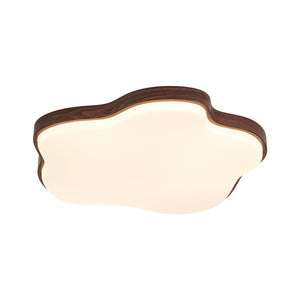 Starfish Walnut Wood Grain Dimmable LED Flush Mount Light