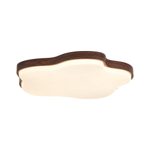 Starfish Walnut Wood Grain Dimmable LED Flush Mount Light