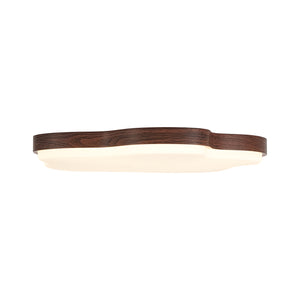 Starfish Walnut Wood Grain Dimmable LED Flush Mount Light