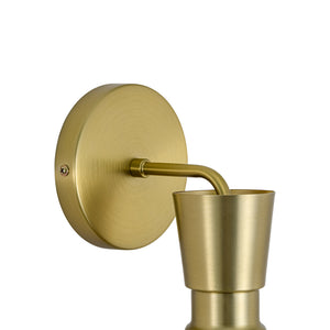 Starry 1-Light Brass Metal Cone Armed Vanity Wall Sconce