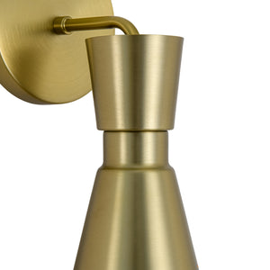 Starry 1-Light Brass Metal Cone Armed Vanity Wall Sconce