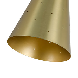 Starry 1-Light Brass Metal Cone Armed Vanity Wall Sconce