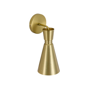 Starry 1-Light Brass Metal Cone Armed Vanity Wall Sconce