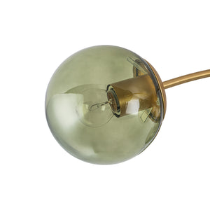 Art Deco Bloom Olive Green Glass Bubble Semi Flush Chandelier
