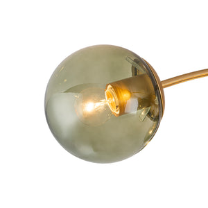 Art Deco Bloom Olive Green Glass Bubble Semi Flush Chandelier