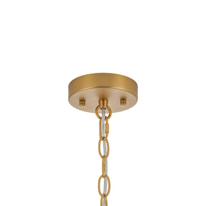 Tiered Water Ribbed Glass Round Semi Flush Chandelier