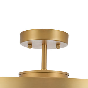 Tiered Water Ribbed Glass Round Semi Flush Chandelier