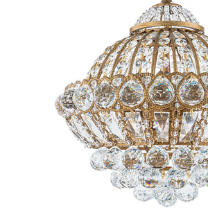 Victorian Antique Gold Bronze Crystal Empire Globe Chandelier