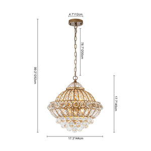 Victorian Antique Gold Bronze Crystal Empire Globe Chandelier