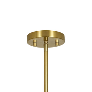 Vintage 1-Light Aged Brass Metal Bell Dome Pendant