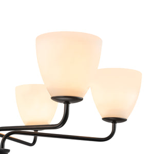 Vintage 6-Light Frosted Glass Shade Round Candle Style Chandelier