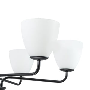Vintage 6-Light Frosted Glass Shade Round Candle Style Chandelier