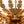 Vintage Distressed Gold Leaf Basket Semi Flush Mount