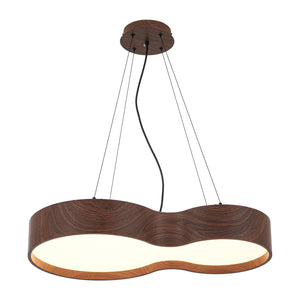 Violin Style 5CCT Dimmable LED Walnut Grain Pendant Light