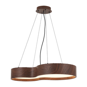 Violin Style 5CCT Dimmable LED Walnut Grain Pendant Light