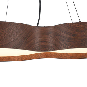 Violin Style 5CCT Dimmable LED Walnut Grain Pendant Light