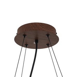 Violin Style 5CCT Dimmable LED Walnut Grain Pendant Light