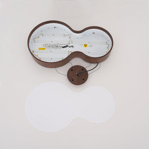 Violin Style 5CCT Dimmable LED Walnut Grain Pendant Light