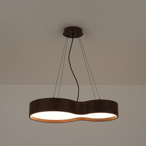 Violin Style 5CCT Dimmable LED Walnut Grain Pendant Light