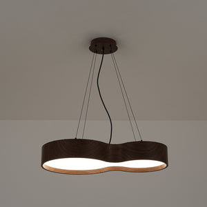 Violin Style 5CCT Dimmable LED Walnut Grain Pendant Light