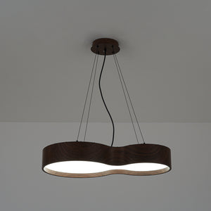 Violin Style 5CCT Dimmable LED Walnut Grain Pendant Light