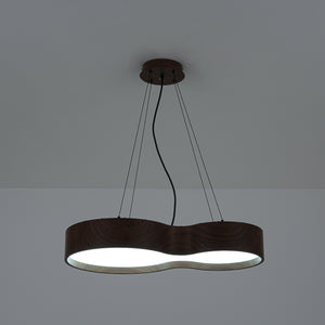 Violin Style 5CCT Dimmable LED Walnut Grain Pendant Light