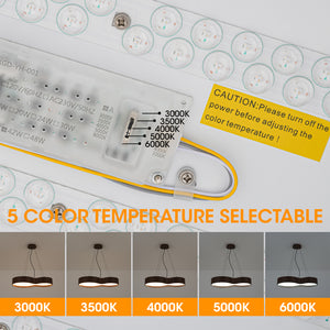 Violin Style 5CCT Dimmable LED Walnut Grain Pendant Light