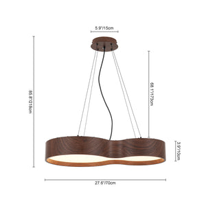 Violin Style 5CCT Dimmable LED Walnut Grain Pendant Light