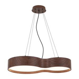 Violin Style 5CCT Dimmable LED Walnut Grain Pendant Light