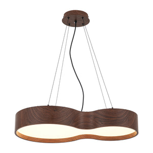 Violin Style 5CCT Dimmable LED Walnut Grain Pendant Light