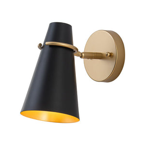 LightFixturesUSA - 1 - Light Adjustable Head Metal Cone Vanity Wall Sconce - Ceiling Light - White - 