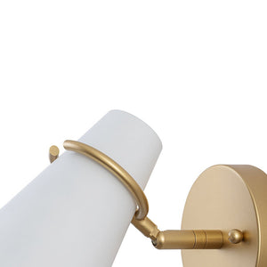 LightFixturesUSA - 1 - Light Adjustable Head Metal Cone Vanity Wall Sconce - Ceiling Light - White - 