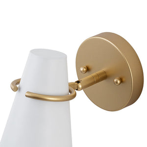 LightFixturesUSA - 1 - Light Adjustable Head Metal Cone Vanity Wall Sconce - Ceiling Light - White - 