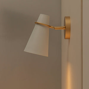 LightFixturesUSA - 1 - Light Adjustable Head Metal Cone Vanity Wall Sconce - Ceiling Light - White - 