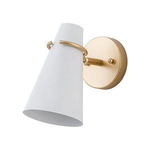 LightFixturesUSA - 1 - Light Adjustable Head Metal Cone Vanity Wall Sconce - Ceiling Light - White - 