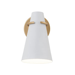 LightFixturesUSA - 1 - Light Adjustable Head Metal Cone Vanity Wall Sconce - Ceiling Light - White - 