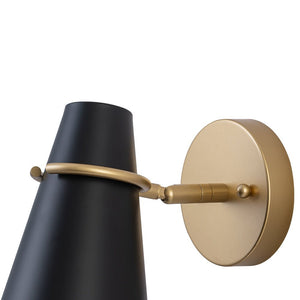 LightFixturesUSA - 1 - Light Adjustable Head Metal Cone Vanity Wall Sconce - Ceiling Light - White - 