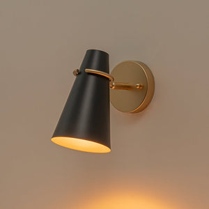LightFixturesUSA - 1 - Light Adjustable Head Metal Cone Vanity Wall Sconce - Ceiling Light - White - 