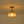 LightFixturesUSA-1-Light Amber Ribbed Glass Round Semi Flush Mount-Ceiling Light-Amber Glass-