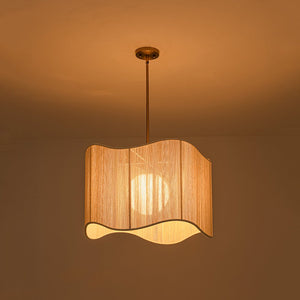 LightFixturesUSA - 1 - Light Beige Woven Thread Wavy Drum Cage Chandelier - Chandelier - Beige - 