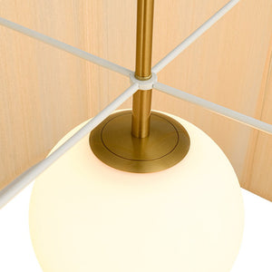 LightFixturesUSA - 1 - Light Beige Woven Thread Wavy Drum Cage Chandelier - Chandelier - Beige - 