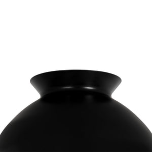 LightFixturesUSA - 1 - Light Black Dome Frosted Glass Shade Semi Flush Mount - Ceiling Light - Black - 