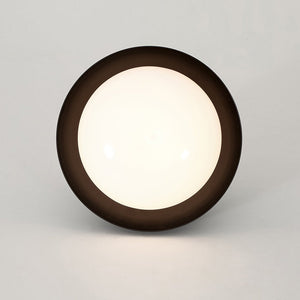 LightFixturesUSA - 1 - Light Black Dome Frosted Glass Shade Semi Flush Mount - Ceiling Light - Black - 